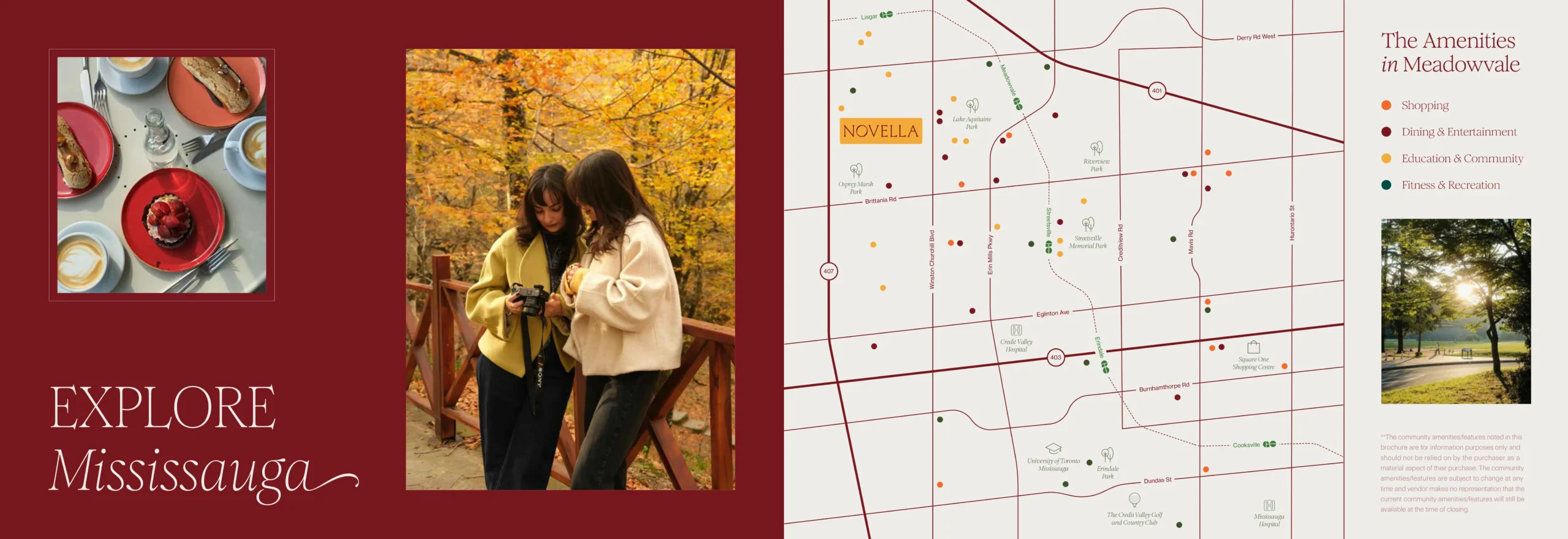 Novella Mississauga amenities map showing nearby parks schools and transit in Meadowvale
